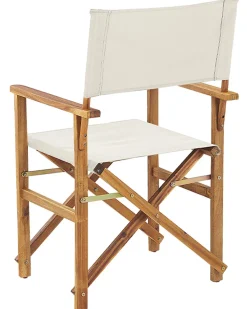 Conjunto 2 Cadeiras Madeira Clara E 2 Lonas Creme E Padrao Oliveira Cine