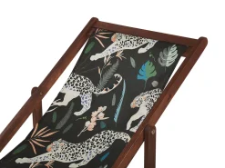 Conjunto 2 Espreguicadeiras Madeira E 2 Lonas Brancas E Padrao Animal Anzio