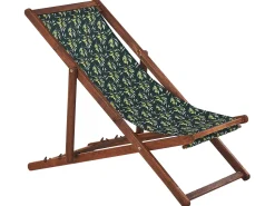 Conjunto 2 Espreguicadeiras Madeira Escura E 2 Lonas Brancas E Padrao Oliveira Anzio