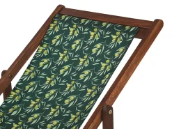 Conjunto 2 Espreguicadeiras Madeira Escura E 2 Lonas Brancas E Padrao Oliveira Anzio