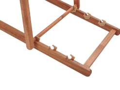 Conjunto 2 Espreguicadeiras Madeira Escura E 2 Lonas Brancas E Padrao Laranjas Anzio