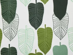 Conjunto 2 Espreguicadeiras Madeira Escura E 2 Lonas Brancas E Padrao Folha Anzio