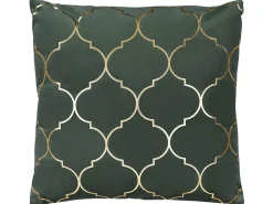 Conjunto De 2 Almofadas 45 X 45 Cm Em Verde E Detalhe Dourado Alyssum