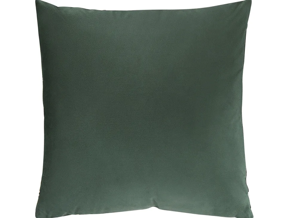 Conjunto De 2 Almofadas 45 X 45 Cm Em Verde E Detalhe Dourado Alyssum