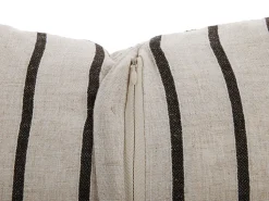 Conjunto De 2 Almofadas As Riscas Creme E Preto 43 X 43 Cm Cynara