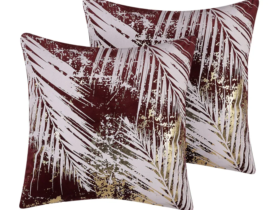 Conjunto De 2 Almofadas Bordeaux 45 X 45 Cm Calla