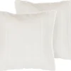 Conjunto De 2 Almofadas Brancas Com Pelo 45 X 45 Cm Pumila
