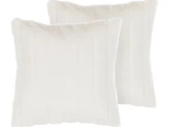 Conjunto De 2 Almofadas Brancas Com Pelo 45 X 45 Cm Pumila