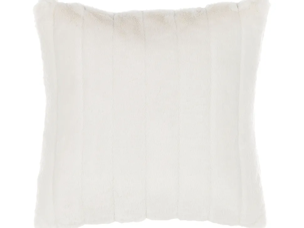 Conjunto De 2 Almofadas Brancas Com Pelo 45 X 45 Cm Pumila