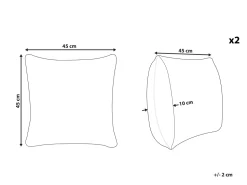 Conjunto De 2 Almofadas Brancas Com Pelo 45 X 45 Cm Pumila