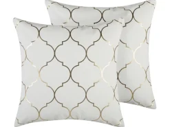 Conjunto De 2 Almofadas Brancas 45 X 45 Cm Alyssum