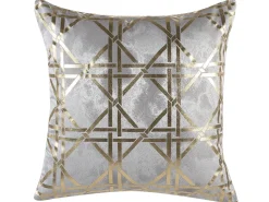 Conjunto De 2 Almofadas Cinzentas Com Dourado 45 X 45 Cm Cassia