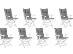 Conjunto De 8 Almofadas Cinzentas Para A Cadeira Maui