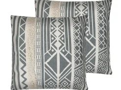 Conjunto De 2 Almofadas Cinzentas 45 X 45 Cm Laurus