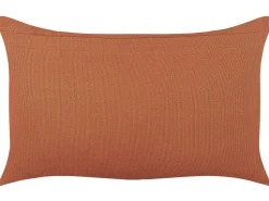 Conjunto De 2 Almofadas Com Padrao Geometrico Em Algodao Laranja 35 X 55 Cm Albium