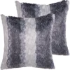 Conjunto De 2 Almofadas Com Pelo Castanho Escuro 45 X 45 Cm Hordeum