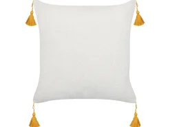 Conjunto De 2 Almofadas Com Padrao Floral Creme E Amarelo 45 X 45 Cm Abutilon
