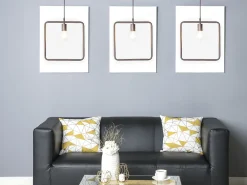 Conjunto De 2 Almofadas Com Padrao Geometrico Amarelo 45 X 45 Cm Clarkia