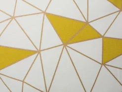 Conjunto De 2 Almofadas Com Padrao Geometrico Amarelo 45 X 45 Cm Clarkia