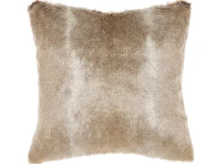 Conjunto De 2 Almofadas Com Pelo Castanho Claro 45 X 45 Cm Hordeum