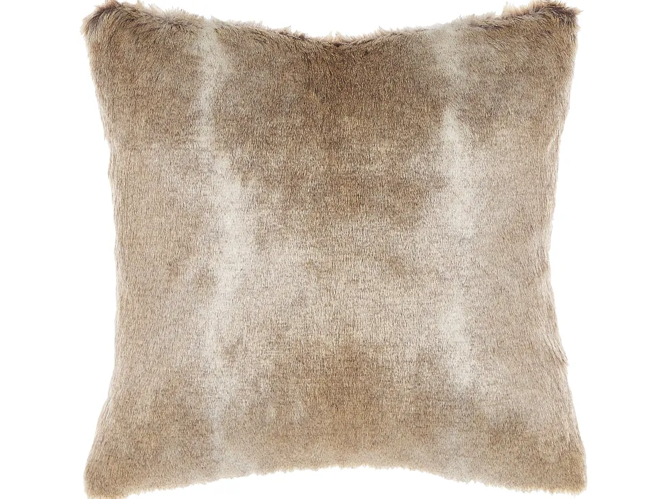 Conjunto De 2 Almofadas Com Pelo Castanho Claro 45 X 45 Cm Hordeum