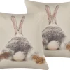Conjunto De 2 Almofadas Com Motivo De Coelho Multicolor 45 X 45 Cm Buxus