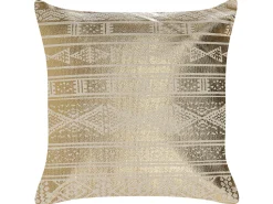 Conjunto De 2 Almofadas Com Padrao Geometrico 50 X 50 Cm Dourado Oujda