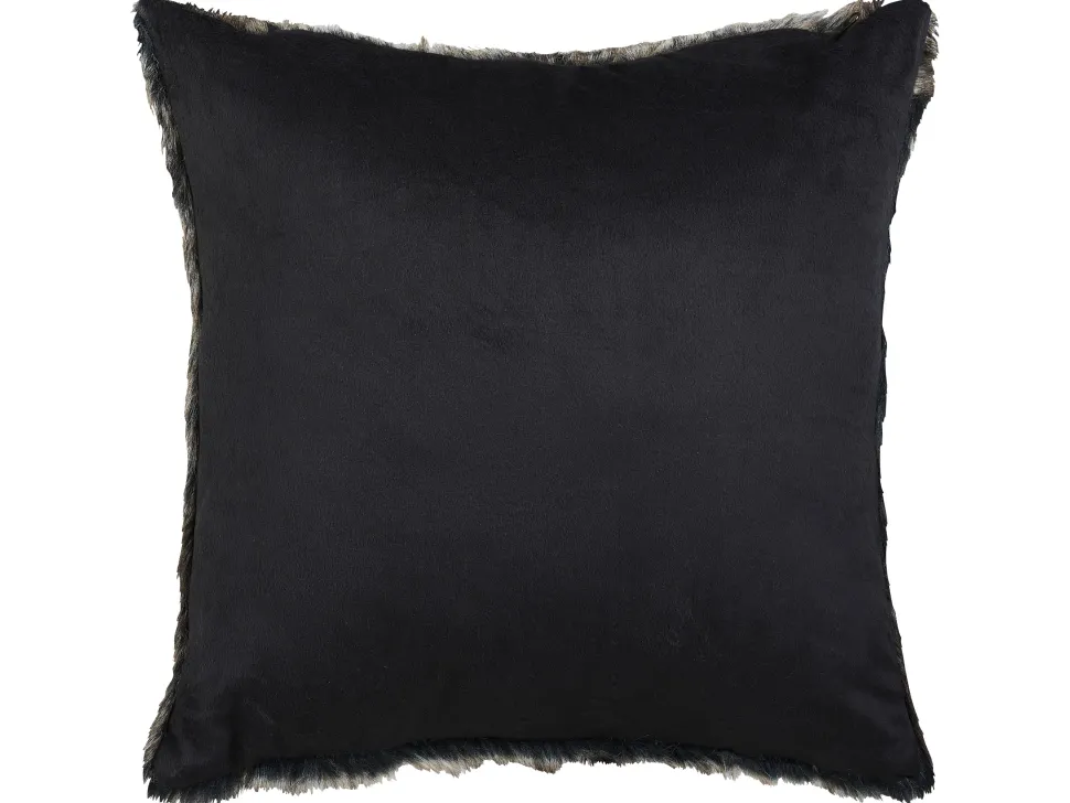 Conjunto De 2 Almofadas Com Pelo Em Cinzento E Branco 45 X 45 Cm Rubrum