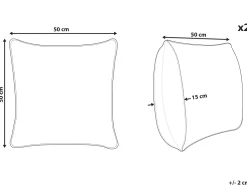 Conjunto De 2 Almofadas Com Padrao Geometrico 50 X 50 Cm Multicolor Sidi