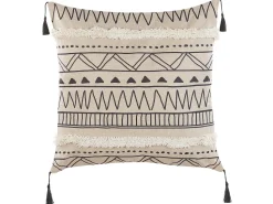 Conjunto De 2 Almofadas Creme E Preto 45 X 45 Cm Heuchera