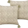 Conjunto De 2 Almofadas Decorativas Em Veludo Creme 45 X 45 Cm Santolina