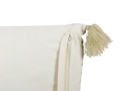 Conjunto De 2 Almofadas Decorativas Em Veludo Creme 45 X 45 Cm Santolina