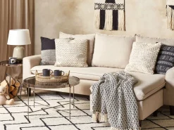 Conjunto De 2 Almofadas Decorativas Em Algodao Creme 45 X 45 Cm Howea