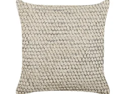 Conjunto De 2 Almofadas Decorativas Em Algodao Creme 45 X 45 Cm Howea