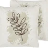 Conjunto De 2 Almofadas Decorativas Creme 45 X 45 Cm Calendula