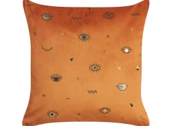 Conjunto De 2 Almofadas Decorativas Veludo Laranja 45 X 45 Cm Aeonium