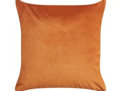 Conjunto De 2 Almofadas Decorativas Veludo Laranja 45 X 45 Cm Aeonium