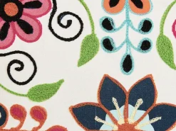 Conjunto De 2 Almofadas Decorativas Bordadas Em Algodao Multicolor 50 X 50 Cm Bahraich