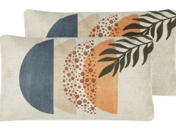 Conjunto De 2 Almofadas Decorativas Multicoloridas 30 X 50 Cm Browallia