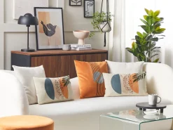Conjunto De 2 Almofadas Decorativas Multicoloridas 30 X 50 Cm Browallia