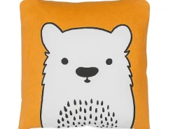 Conjunto De 2 Almofadas Decorativas Laranjas Com Estampa De Urso 45 X 45 Cm Waranasi