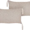 Conjunto De 2 Almofadas Decorativas Taupe 45 X 25 Cm Hakone