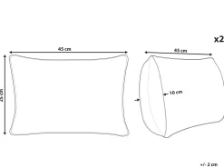 Conjunto De 2 Almofadas Decorativas Taupe 45 X 25 Cm Hakone