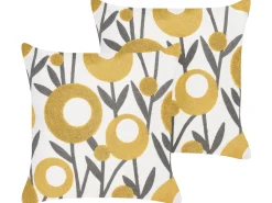 Conjunto De 2 Almofadas Decorativas Em Algodao Multicolor 45 X 45 Cm Shallot
