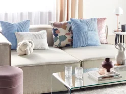 Conjunto De 2 Almofadas Decorativas Em Bombazine Azul 43 X 43 Cm Millet