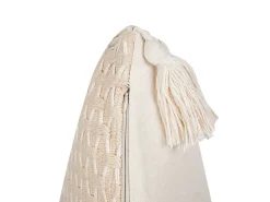Conjunto De 2 Almofadas Decorativas Creme Claro 45 X 25 Cm Hakone