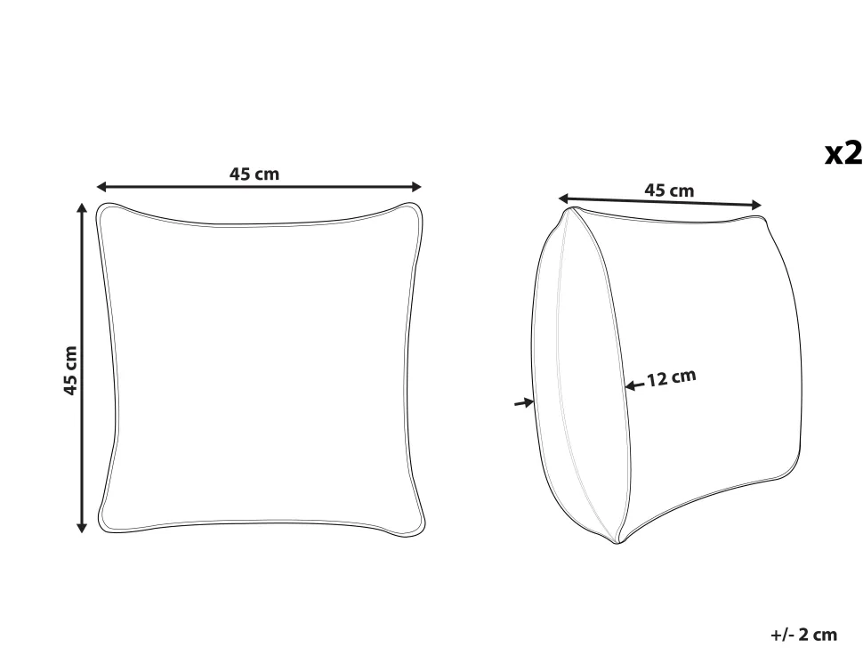 Conjunto De 2 Almofadas Decorativas Em Veludo Cinzento 45 X 45 Cm Oradea