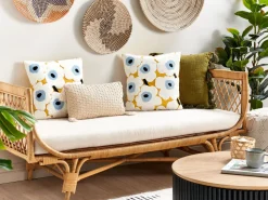 Conjunto De 2 Almofadas Decorativas Bordadas Em Algodao Multicolor 45 X 45 Cm Spruce