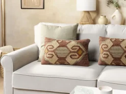 Conjunto De 2 Almofadas Decorativas Em Juta Multicolor 30 X 50 Cm Urpad