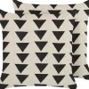 Conjunto De 2 Almofadas Decorativas Com Padrao De Triangulos Em Algodao Creme E Preto 45 X 45 Cm Cercis